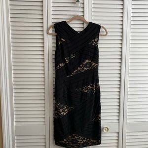 Adrienne pappel  black with lace cocktail dress